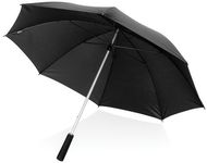 Swiss Peak Aware ultrakevyt manuaali 25" sateenvarjo, musta liikelahja logopainatuksella
